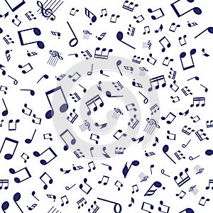 Seamless vector music notes pattern