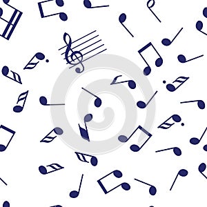 Seamless vector music notes pattern