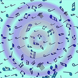 Seamless vector music notes pattern