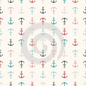 Seamless vector pattern of anchor shapes. Endless