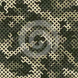 Seamless vector pattern for army fabric and design. Modern spotted forest print