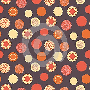 A seamless vector pattern background with top viev of pastel colored mooncakes