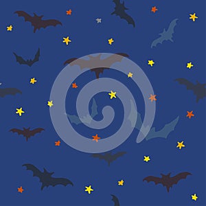 Seamless vector pattern with bats