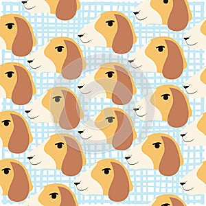 Seamless vector pattern beagle dog background.
