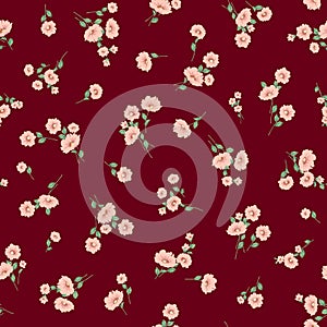 Seamless vector pattern of a beautiful flower,