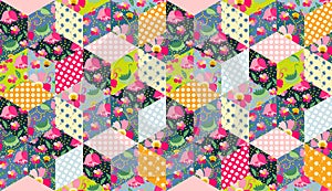 Seamless vector pattern. Beautiful patchwork background. photo