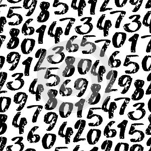 Seamless vector pattern of black digits