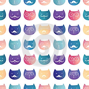 Seamless vector pattern. Cats