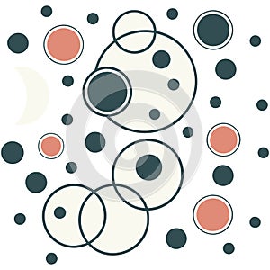 Seamless vector pattern with circles and dots