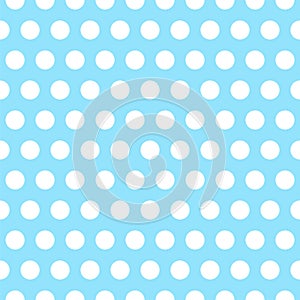 Seamless vector pattern. Circles ornament. Polka dots background. White and blue colors. Endless design. Print for