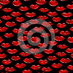 Seamless vector pattern, colorful lips. Repeats texture of textile, wall, fabric, gift paper. Concept for Valentines Day