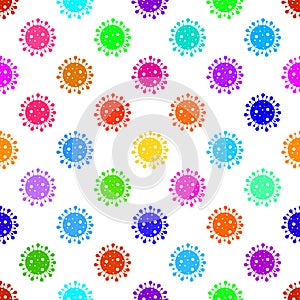 Seamless vector pattern of coronavirus molecules