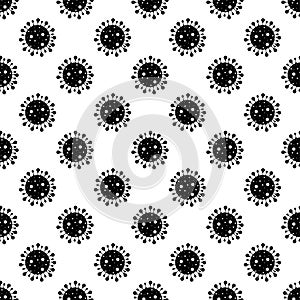 Seamless vector pattern of coronavirus molecules