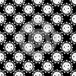 Seamless vector pattern of coronavirus molecules