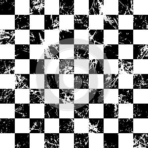 Seamless vector pattern. Creative geometric checkered black and white background with squares.