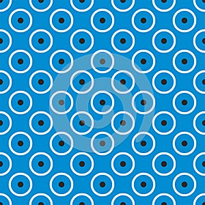 Seamless vector pattern with cute tile black and white dots on navy blue background