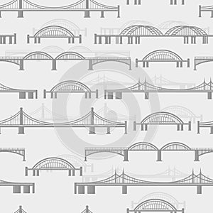 Seamless vector pattern with different bridges