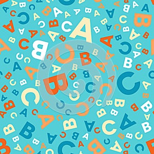 Seamless vector pattern - different letters ABC