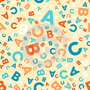 Seamless vector pattern - different letters ABC