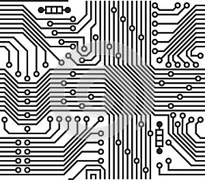 Seamless vector pattern - electronic circuit board background