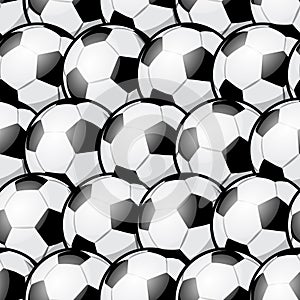 Seamless vector pattern with football soccer balls.