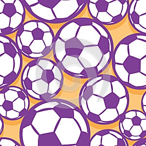 Seamless vector pattern with football soccer balls.