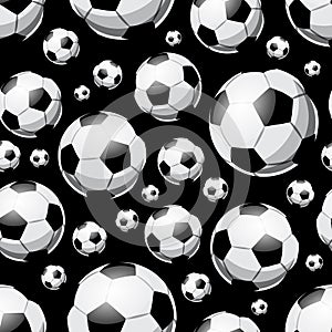 Seamless vector pattern with football soccer balls.