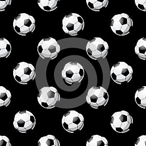 Seamless vector pattern with football soccer balls.