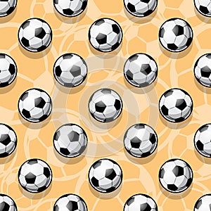 Seamless vector pattern with football soccer balls.