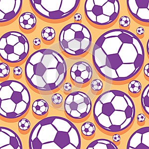 Seamless vector pattern with football soccer balls.