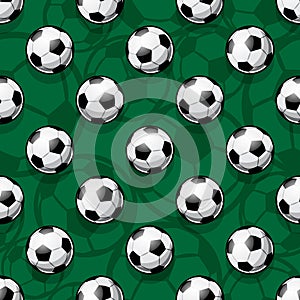 Seamless vector pattern with football soccer balls.