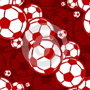 Seamless vector pattern with football soccer balls.