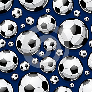Seamless vector pattern with football soccer balls.