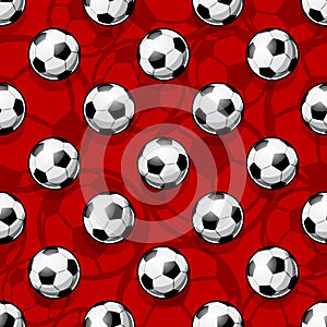 Seamless vector pattern with football soccer balls.