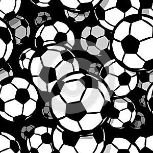 Seamless vector pattern with football soccer balls.