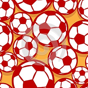 Seamless vector pattern with football soccer balls.