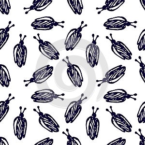 Seamless vector pattern. Hand sketch drawing. Imitation of ink pencilling.