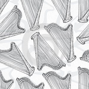 Seamless Vector Pattern With Harps