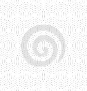 Seamless Vector Pattern With Hexagonal Dotted Shapes