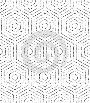 Seamless Vector Pattern With Hexagonal Dotted Shapes