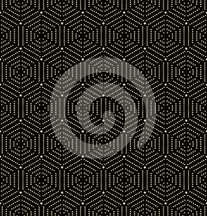 Seamless Vector Pattern With Hexagonal Dotted Shapes