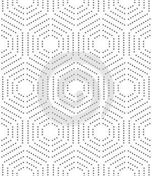 Seamless Vector Pattern With Hexagonal Dotted Shapes