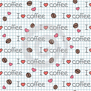 Seamless vector pattern i love coffee