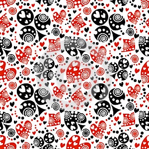 Seamless vector pattern with icons of playings cards.