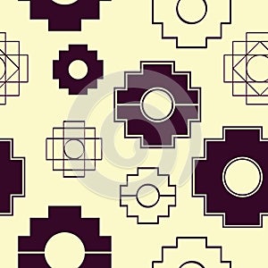 Seamless vector pattern with Inca Cross Chakana