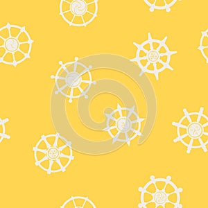 Seamless pattern with Indian religion symbol Dharmachakra