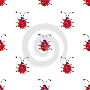 Seamless vector pattern with insect.