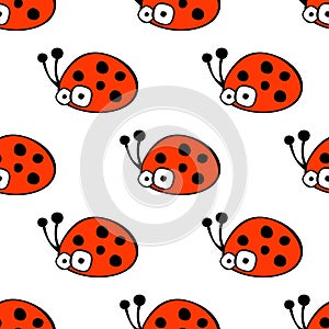 Seamless vector pattern with insect.