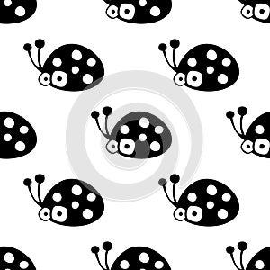 Seamless vector pattern with insect.