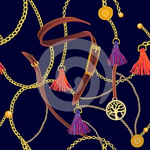 Seamless vector pattern with jewelry elements.